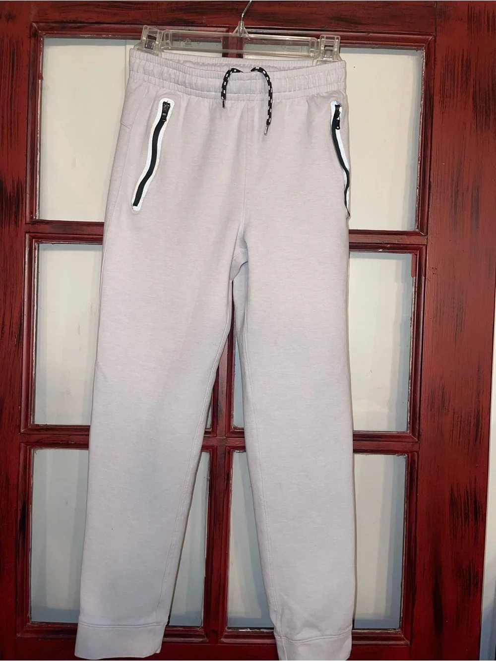 Old Navy Light Gray Kids Jogger Sweatpants with Zipper Pockets